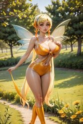 1girls 4kids_entertainment ai_generated big_breasts blonde_hair cameltoe cleavage fairy fairy_wings female female_focus female_only flower league69 long_hair looking_at_viewer nickelodeon rainbow_(animation_studio) shiny_clothes solo stella_(winx_club) wings winx_club