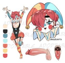 adoptable balls clown clown_boy erection femboy male male_only nazunita penis reference_image tongue_piercing xininz