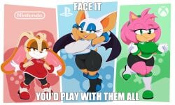 amy_rose bigdon1992 cosplay cream_the_rabbit meme nintendo nintendo_switch playstation rouge_the_bat sonic_(series) sonic_the_hedgehog_(series) xbox