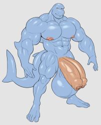 2024 2_penises abs analon_(artist) anthro balls big_balls big_penis derrik_(testosterone) diphallia diphallism fish foreskin genitals hi_res huge_balls huge_cock humanoid_genitalia humanoid_penis looking_at_viewer male marine multi_genitalia multi_penis muscular muscular_anthro muscular_male navel nipples pecs penis shark solo vein veiny_penis