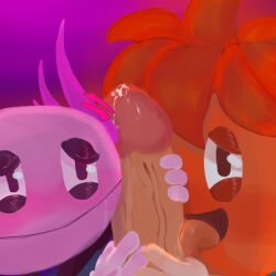 2boys anemone axolotl big_penis cum cum_on_penis gay gills half_closed_eyes hands_on_penis kinito kinitopet licking_penis non-human non-human_only open_mouth oral orange_body orange_tongue pink_body purple_background sam_the_sea_anemone smile smiley_face smiling_at_viewer soo_gay228_ toony trio two_boys viewer_perspective