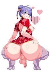 1boy 1femboy anus anus_focus anus_peek ass ass_focus asshole asshole_opened_wide asshole_stretched_wide beauty_mark big_ass big_butt blue_hair bottomless bottomless_male chinese_clothes chinese_dress earrings femboy femboy_focus femboy_only feminine feminine_male hair hair_ornament large_ass legwear makeup male male_focus male_only nipples nude nude_male oc opening_anus original original_character otoko_no_ko penis penis_out sissy solo solo_focus solo_male stockings stretched_anus thigh_highs thighhighs tied_hair trap twintails white_background wuni