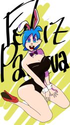 big_ass big_breasts bunny_ears bunny_girl bunnysuit derker_bluer looking_at_viewer paper_panic! rule_63 youtube youtube_hispanic youtuber