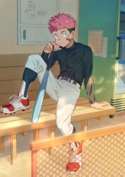 ahrstudio baseball_uniform bench itadori_yuuji jujutsu_kaisen yaoi