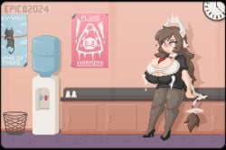 1girls aaliyah_(calibrated_caribou) breast_expansion bursting_breasts cow_girl epicpotatolord female growth huge_breasts lactating lactation milk pixel_art solo tagme water_dispenser