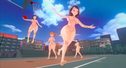 3d 3d_(artwork) 4girls ballin barefoot basketball basketball_court completely_nude completely_nude_female dawn_(pokemon) female female_only full_body gloria_(pokemon) goes_hard human human_only kasumi_(pokemon) meme naked naked_female nude nude_female pokemon selene_(pokemon) wafles_coffe