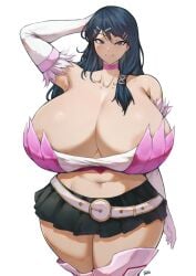 1girls alternate_breast_size batako blue_eyes blue_hair breasts cleavage female fire_emblem huge_breasts light-skinned_female light_skin long_hair nintendo oribe_tsubasa thick_thighs thighs tokyo_mirage_sessions_#fe voluptuous wide_hips