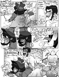 2boys anal anal_sex arsene_lupin_iii ass balls bara beard blush comic cum cum_drip cum_dripping_from_penis daisuke_jigen dialogue dominant_male english_text erection gay gay_anal gay_domination gay_sex genital_fluids loopndoods lupin_iii male male/male male_only male_penetrated male_penetrating_male muscular_male nude orgasm penetration penis sex text yaoi