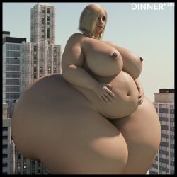 1girls 3d bbw belly big_belly big_breasts blonde_hair chubby chubby_female city completely_nude completely_nude_female dinner-kun female female_only giantess huge_ass hyper hyper_ass hyper_thighs medium_hair nipples nude nude_female selina_petoit thick_thighs thunder_thighs