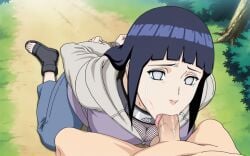 1boy ai_generated big_breasts deepthroat female forest hyuuga_hinata naruto_(series) rape saliva tongue_out zozo_2626