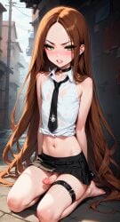 adult_and_teenager ai_generated april_(femboy) avril_lavigne_(cosplay) femboy feminine_male feminization forced_feminization goth not_psycho older_man_and_younger_boy otoko_no_ko otokonoko sissification sissy teenage_boy