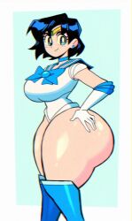 1girls huge_ass leotard mauwabow sailor_mercury tagme thick_thighs voluptuous