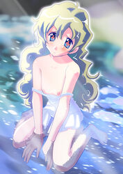 +_+ blue_eyes dress_pull flat_chest morimi_ashita multicolored_hair nia_teppelin tengen_toppa_gurren-lagann tengen_toppa_gurren_lagann water