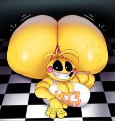 1girls animatronic ass crawling crowundeadcat five_nights_at_freddy's_2 fnaf huge_ass massive_ass smile smiling tagme toy_chica_(fnaf)