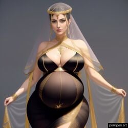 ai ai_generated belly_dancer belly_dancer_outfit big_breasts middle_eastern middle_eastern_female pregnant wide_hips