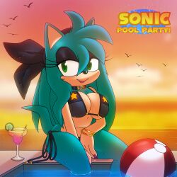 auntymoira big_breasts big_thighs bikini oc purity_the_hedgehog sonic_(series) sonic_the_hedgehog_(series)