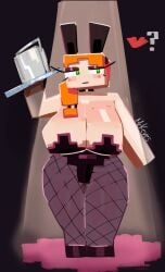 1girls alex_(minecraft) big_breasts big_thighs breasts bucket bunnysuit female female_only heart mckeyes minecraft solo solo_female