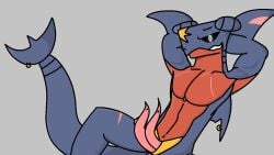 16:9 2_penises abs anthro biceps chest_scar dragon fin fin_piercing fish furgonomics furry-specific_piercing garchomp generation_4_pokemon genitals jaidendrawzz jose(jaidendrawzz) leg_scar male male/male marine multi_genitalia multi_penis mythological_creature mythological_scalie mythology navel nintendo pecs penis piercing pokemon pokemon_(species) scalie scar shark shark_penis simple_background slit_penis solo tail tail_piercing thigh_scar white_eyes widescreen