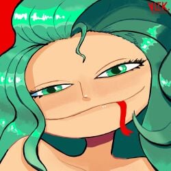 boa_sandersonia face_focus green_eyes lips long_tongue looking_at_viewer tongue tongue_out vltkarts