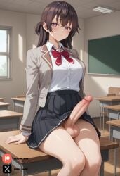 1futa ai_generated breasts brown_hair cock colored dick futa_only futanari futanari futanari/female light_skin light_skinned_futanari nickythecreator penis sexy sexy_body sexy_pose suou_yuki testicles veiny_penis violet_eyes yuki_suou