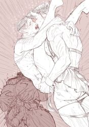 2boys alternate_version_available bite_mark cum cum_drip diamond_is_unbreakable gay joestar_birthmark jojo's_bizarre_adventure josuke_higashikata kissing male male/male male_only male_penetrated okuyasu_nijimura penis textless yaoi