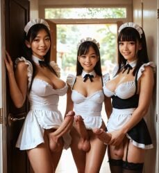 ai_generated futanari maid multiple_girls realistic