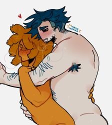 2boys anal anal_sex blush elliot_(forsaken) forsaken_(roblox) freckles gay gay_sex guest_1337_(forsaken) hairy_armpits hairy_male myra_morka yaoi