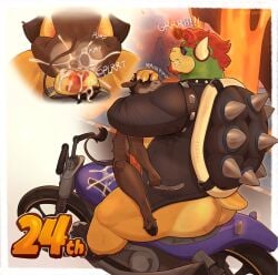 2boys anal anal_sex anthro anthro_on_anthro anthro_penetrated anthro_penetrating anthro_penetrating_anthro asinus ass balls balls_deep big_balls biker blue_body blue_scales blush bodily_fluids bowser bowser_(biker) brown_body brown_fur clothing collar cum cum_in_ass cum_inside cumshot donkey duo ejaculation equid equine eyebrows eyewear facial_hair fingerless_gloves footwear from_front_position fur furry furry_male furry_only gay gay_sex genital_fluids genitals gloves goatee hair handwear heart_eyes heart_symbol hi_res hooves jacket koopa krampusivyy larger_male lava leather leather_clothing leather_jacket leather_topwear male male/male male_penetrated male_penetrating male_penetrating_male mammal mario_(series) mario_kart mario_kart_world mastery_position motorcycle nintendo official_alternate_costume on_motorcycle penetration penile penile_penetration penis penis_in_ass red_hair reptile scales scalie sex shell shoes short_tail size_difference smaller_penetrated spiked_collar spiked_shell spikes spikes_(anatomy) sunglasses tail thick_eyebrows topwear vehicle volcano wearing_sunglasses wide_eyed yaoi yellow_body yellow_scales