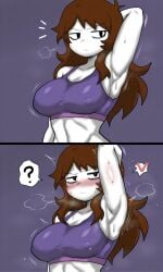 armpit_crease armpit_fetish armpits blush jaiden jaiden_animations jaiden_dittfach sports_bra sportswear sweaty sweaty_body