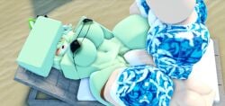 1boy 1girls big_penis bigger_male catgirl cum_in_pussy furry green_skin roblox robloxian