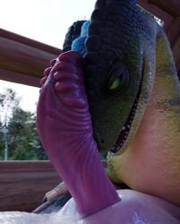 ambiguous_gender cum cum_in_mouth cumshot dzat fellatio feral feral_on_feral licking_penis lizard male penis scalie selfsuck tagme tonguejob video