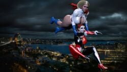 2girls 3d alien alien_girl alien_humanoid batman_(series) big_ass big_breasts blonde_female blonde_hair breasts bust busty chest clown clown_girl curvaceous curvy curvy_figure dc dc_comics female harleen_quinzel harley_quinn hips hourglass_figure huge_ass huge_breasts humanoid justice_league justice_society_of_america kara_zor-el karen_starr karen_starr kryptonian large_ass large_breasts legs light-skinned_female light_skin mature mature_female otacon212 power_girl slim_waist superman_(series) thick thick_hips thick_legs thick_thighs thighs voluptuous waist wide_hips