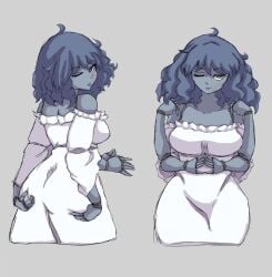 big_ass big_breasts big_breasts big_butt big_thighs big_titties blue_hair blue_skin curvaceous curvaceous_female curvaceous_figure curvy curvy_figure curvy_hips elden_ring female female_focus female_only fromsoftware long_hair mulyshav ranni_the_witch