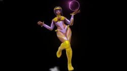 3d animated bob_cut brown_skin brown_skinned_female busty capcom egyptian egyptian_female female female_focus female_only hourglass_figure menat_(street_fighter) no_sound purple_hair rainbow_mika_(cosplay) sf_screenshot short_hair street_fighter street_fighter_v tagme video wide_hips