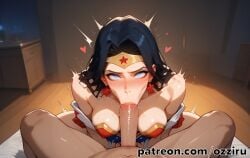 1boy 1boy1girl absurd_res ai_generated bed bedroom black_hair blowjob cock cock_worship dc dc_comics dcau fellatio female female_focus female_penetrated hi_res highres indoors justice_league long_hair male male/female male_penetrating male_penetrating_female oral oral_sex ozziru patreon pov pov_eye_contact revealing_clothes self_upload straight superhero superheroine tiara uncensored wonder_woman wonder_woman_(series)