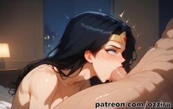 1boy 1boy1girl absurd_res ai_generated bed bedroom black_hair blowjob dc dc_comics dc_super_hero_girls dcau deepthroat face_fucking female female_focus female_penetrated hi_res highres indoors irrumatio justice_league long_hair male male/female male_penetrating male_penetrating_female naked naked_female naked_male nude nude_female nude_male ozziru patreon revealing_clothes self_upload straight superhero superheroine throat_fuck tiara uncensored wonder_woman wonder_woman_(series)