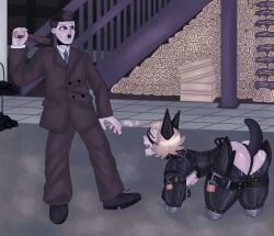 1boy 1boy1girl 1girls adolf_hitler anal_tail ass bdsm bdsm_outfit bdsm_suit big_ass black_heels black_latex blonde_female blonde_hair blonde_hair_female blue_eyes bondage bondage_outfit breasts brown_hair choker curly_hair dark_brown_hair dark_hair dog_ears dog_tail dominant dominant_male domination eva_braun female femsub heels hips history latex latex_clothing latex_suit male male/female maledom moustache nazi nipple_piercing nipples older_male politics puppyplay s0d0my_s1n short_hair straight straight_hair submissive submissive_female sweat sweating sweaty thighs tongue tongue_out younger_female