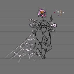 anthro anthropod arachnid arachnid_humanoid arsfromnowhere_(artist) big_breasts breasts dnd dnd_character dungeons_and_dragons female monster_girl sketch spider spider_girl wide_hips