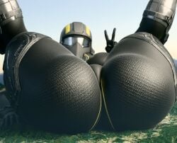 1girls 3d 3d_(artwork) alternate_version ass athletic athletic_female big_ass big_butt clothed clothed_female clothed_male female female_focus giantess helldiver_(helldivers) helldivers helldivers_2 huge_ass huge_butt mask muscular muscular_female toned toned_female video_game_character wotm8h8