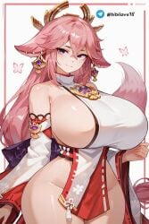 ai_generated bibilove18 sexy standing_position yae_miko yae_miko_(genshin_impact)
