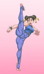 1girls 2d 2d_(artwork) abs asian asian_female bottom_heavy bubble_butt child_bearing_hips chun-li clothed_female clothing curvaceous curvaceous_female curvy_female curvy_hips female female_focus female_only fit fit_female fried-chicken hourglass_figure huge_ass huge_breasts large_ass large_breasts light-skinned_female light_skin navel open_mouth pale-skinned_female pale_skin partially_clothed skin_tight skindentation solo solo_female solo_focus spiked_bracelet standing_split street_fighter thick_thighs tied_hair tight_clothes tight_clothing tight_fit toned toned_body toned_female toned_stomach top_heavy twin_buns video_game video_game_character video_game_franchise wide_hips yellow_eyes