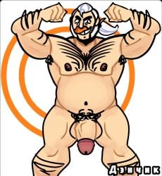 balls bara brawl_stars breasts chubby denchik04 exposed_breasts exposed_nipples gay hair huge_breasts huge_nipples male muscular nipples penis pubic_hair sam_(brawl_stars) seductive sex solo