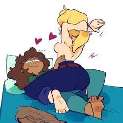 2girls amphibia amphibia_(finale) anne_boonchuy ass bed breasts naughtydimiletu sasha_waybright tagme topless yuri