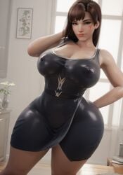 1female 1girls 3d 3d_(artwork) ai ai_assisted ai_generated asian asian_female ass biceps big_ass big_breasts big_butt big_nipples black_dress blizzard_entertainment breasts brown_eyes brown_hair curvaceous curvaceous_figure curves curvy curvy_body curvy_female curvy_figure curvy_hips d.va dress female female female_focus female_only hourglass_figure huge_ass huge_breasts huge_butt human humanoid light-skinned_female light_skin long_hair looking_at_partner looking_at_viewer looking_pleasured nipples overwatch overwatch_2 stable_diffusion standing thick thick_ass thick_legs thick_thighs thigh_highs thighhighs thighs voluptuous voluptuous_female waifusrift