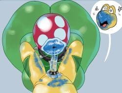 accessory anthro ass balls big_breasts big_butt blue_lipstick bodily_fluids breasts cock_ring duo elemental_creature female flora_fauna genitals hi_res jewelry koopa koopa_troopa leaf leaf_arms lipstick lipstick_on_balls lipstick_on_body lipstick_on_face lipstick_on_penis makeup male male/female mario_bros nintendo penis penis_accessory penis_jewelry perotoart piranha_plant plant saliva saliva_on_penis saliva_string scalie