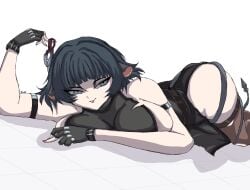 big_ass big_breasts big_breasts big_butt big_thighs big_titties black_hair clothing curvaceous curvaceous_female curvaceous_figure curvy curvy_figure curvy_hips female female_focus female_only jane_doe_(zenless_zone_zero) mihoyo mouse_girl mulyshav rat short_hair zenless_zone_zero