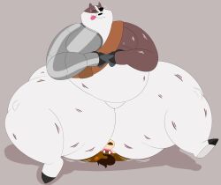 badger badgerclops bear big_ass big_butt blush blush_lines cinna_(megacoolbear) fat fat_ass fat_butt fat_male furry gaming mao_mao:_heroes_of_pure_heart megacoolbear_(artist) overweight overweight_male playing_videogame sitting_on_another sitting_on_person sweat sweatdrop sweating sweaty