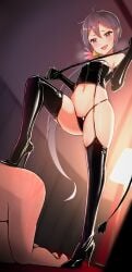 1boy absurdres akebono_(kancolle) all_fours alternate_costume bad_source bell black_boots black_gloves black_panties blurry blurry_background bondage bondage_outfit boots breasts commission dominatrix elbow_gloves evil_smile female femdom flower from_below gloves hair_bell hair_flower hair_ornament high_heel_boots high_heels highleg highleg_panties highres holding holding_riding_crop holding_whip indoors jingle_bell kantai_collection katsuten lamp latex latex_boots latex_gloves latex_panties long_hair male navel open_mouth panties purple_eyes purple_hair riding_crop sadism side_ponytail skeb_commission skindentation small_breasts smile speech_bubble stepped_on stiletto_heels straight textless_version thigh_boots thong underwear very_long_hair whip whip_marks