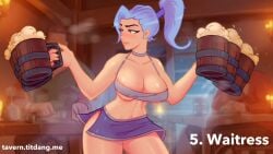 2d 2d_animation animated bimbo blowjob blue_hair bodysuit breasts breasts_out bukkake cum_drip cum_in_mouth deepthroat dota dota2 ejaculation fellatio female forced_oral game groping groping_breasts group_sex handjob irrumatio luna_(dota) male masturbation oral oral_penetration oral_sex penis suit sweat sweatdrop tagme tavern titdang video waitress