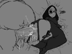 1boy 1boy1girl anal anal_sex belly_button big_ass big_balls big_belly big_breasts big_butt big_penis blush boy fat fat_ass fat_male feet female girl glasses human male mii naked_male nico_nineteen nintendo penetration ripped_clothing ripped_pants